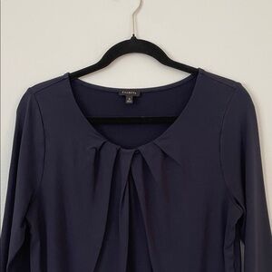 Talbots Classic Navy Women's Knit Blouse 3/4 Sleeves Size M